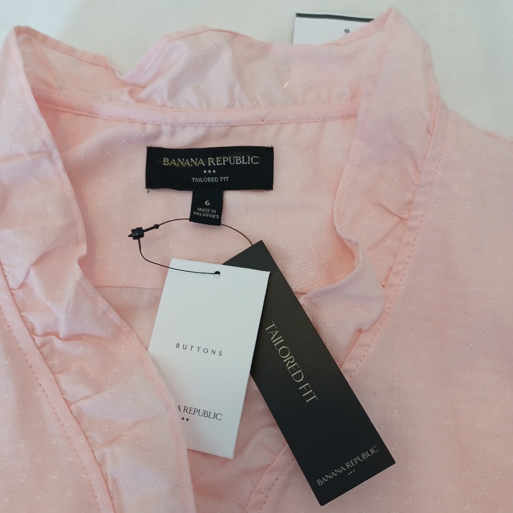 NEW Banana Republic Factory Ruffle Cottagecore Sleeveless Blouse Sz 6 NWT - Picture 8 of 8